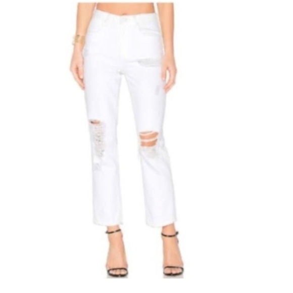 alexander wang RIVAL GRINO boyfriend cut destroyed white jeans , 24.  NH011 - Picture 2 of 12